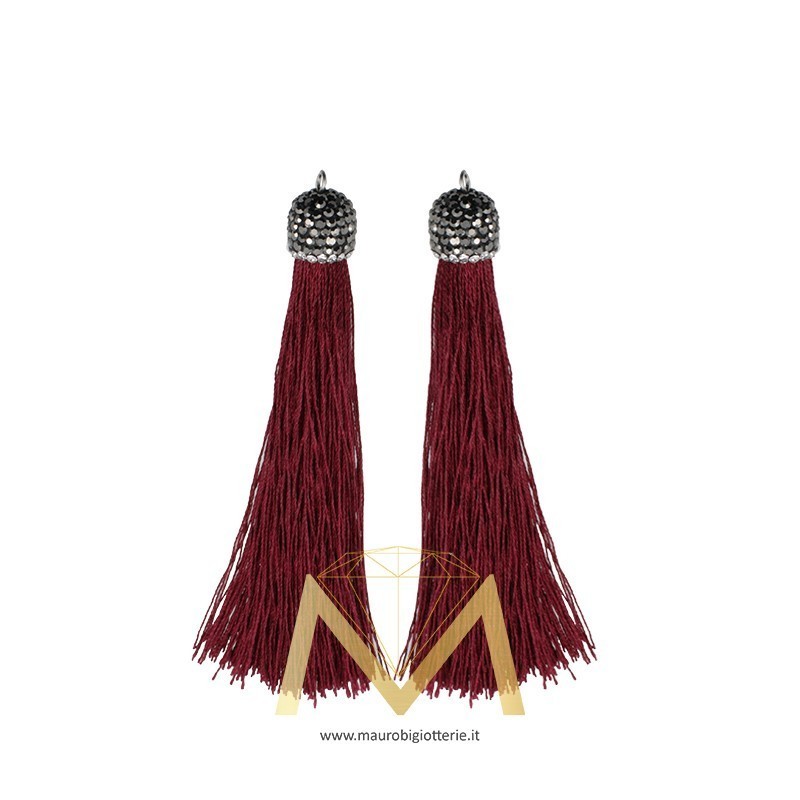 Nappine Bordo in Cotone con Marcasite 60mm