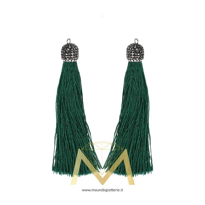 Green Tassel with Marcasite 60mm