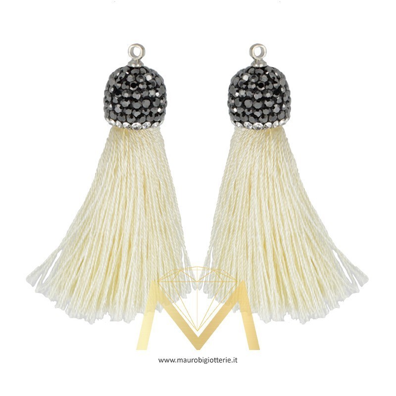 Cream Tassel with Marcasite 60mm