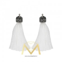White Tassel with Marcasite 60mm