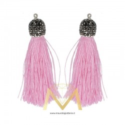 Pink Tassel with Marcasite 60mm