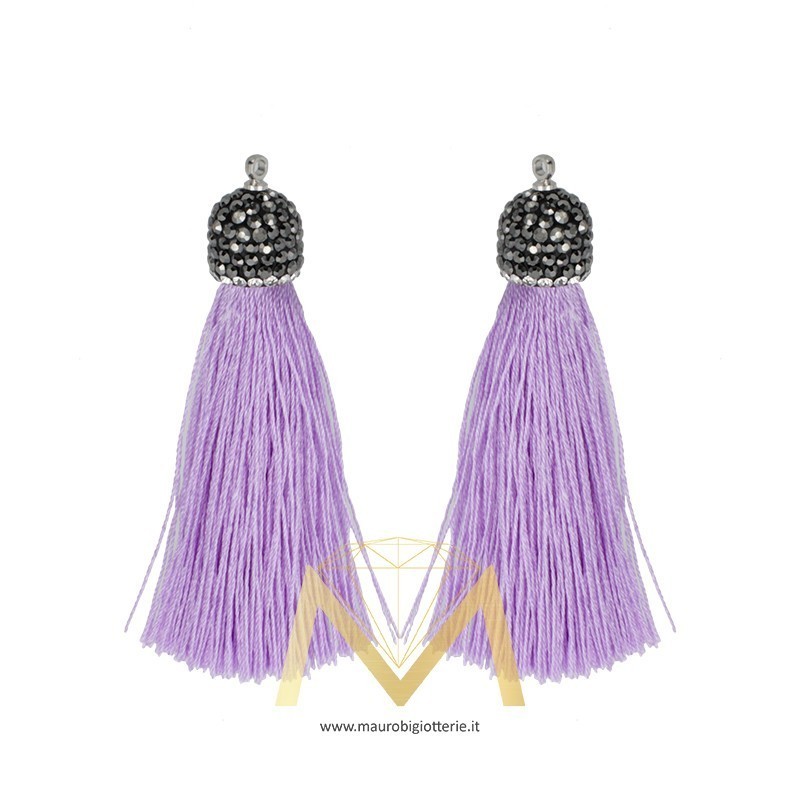 Nappine Lilla in Cotone con Marcasite 60mm