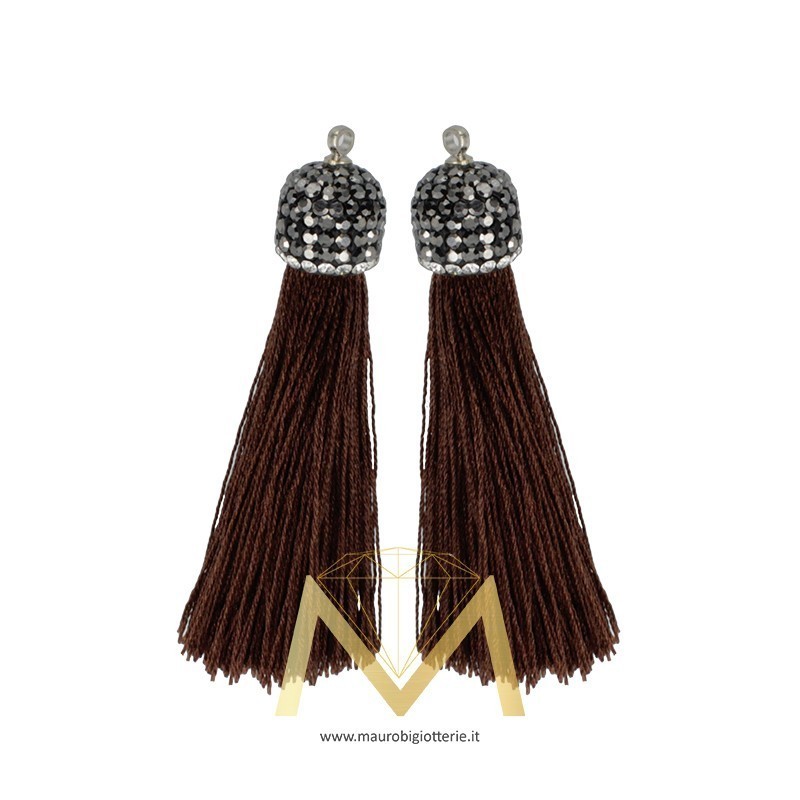 Brown Tassel with Marcasite 60mm