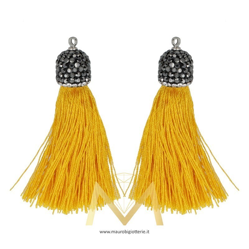 Yellow Tassel with Marcasite 60mm