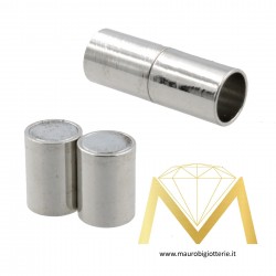 Tube with Magnet Rhodium 4mm