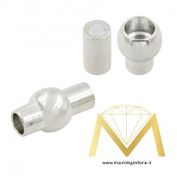 Calamita Foro Largo Argentato 4mm