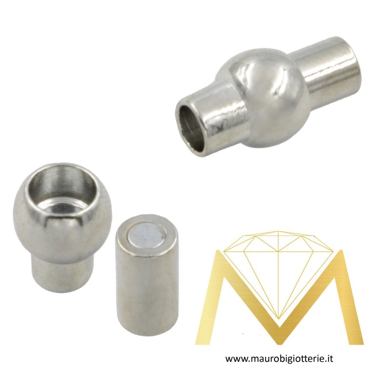 Calamita Foro Largo Rodiato 4mm