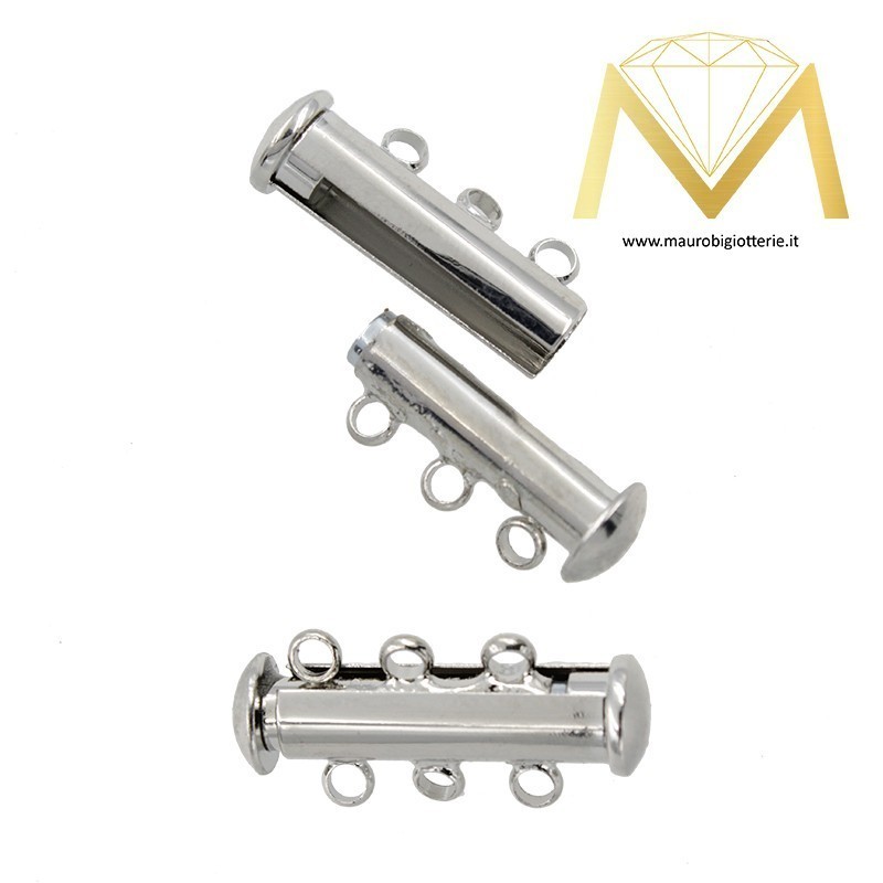 Tube with Magnet and 3 Rings Rhodium