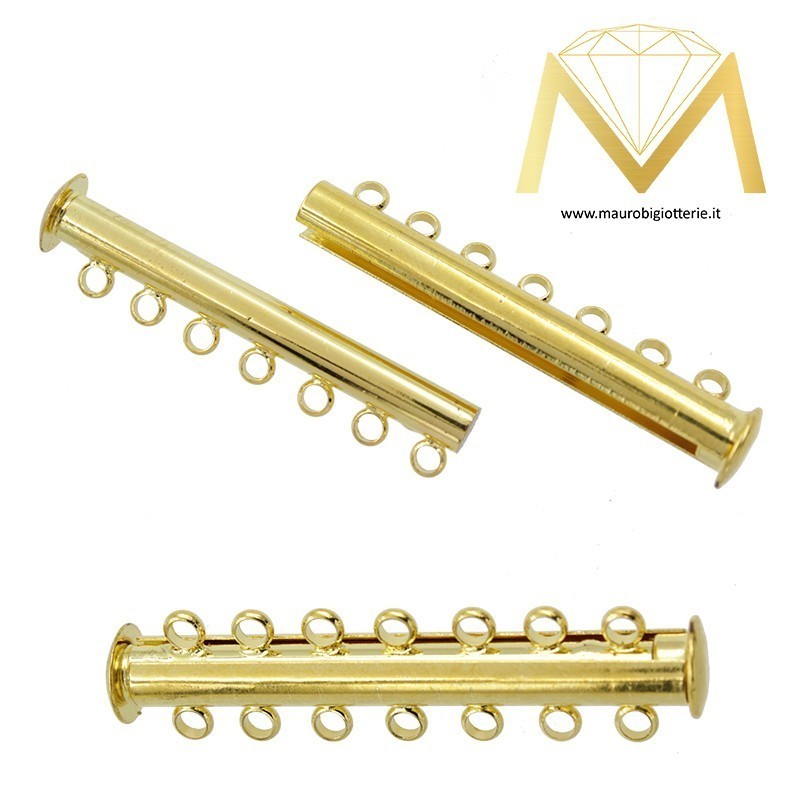 Tube with Magnet and 7 Rings Gold