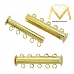 Tube with Magnet and 5 Rings Gold