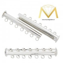 Tube with Magnet and 7 Rings Silver