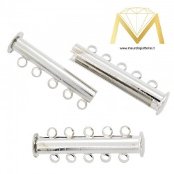 Tube with Magnet and 5 Rings Silver
