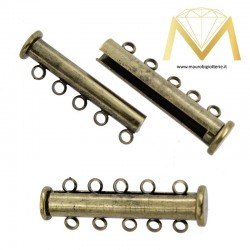 Tube with Magnet and 5 Rings Antique Bronze