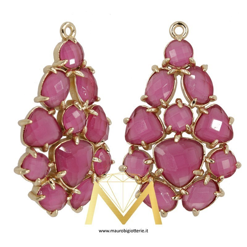 Ciondolo Goccia Pieno Colore Fucsia