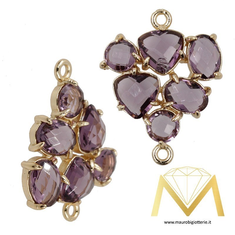 Triangle Pendant with Cat's Eye color Lilac