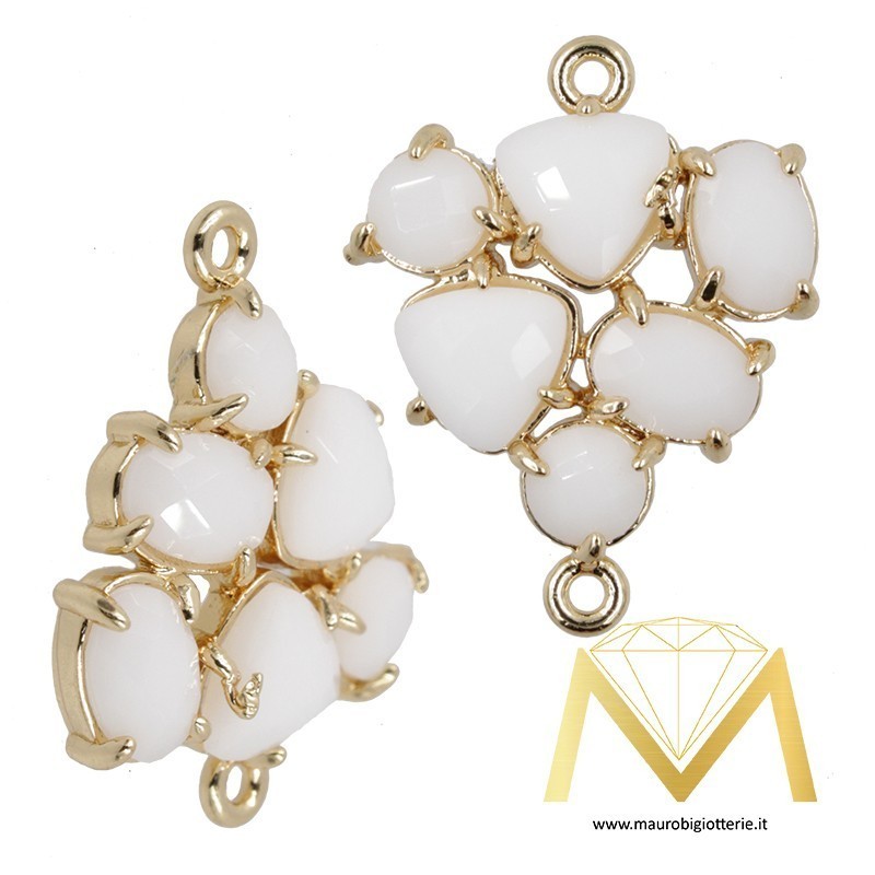 Triangle Pendant with Cat's Eye color White