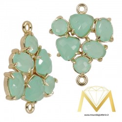 Ciondolo Triangolo con Occhio di Gatto Colore Torchese