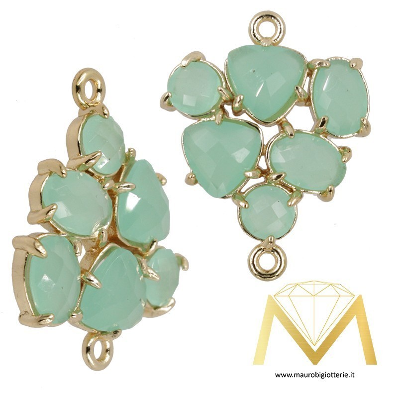 Triangle Pendant with Cat's Eye color Turquoise