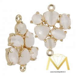 Ciondolo Triangolo con Occhio di Gatto Colore Beige