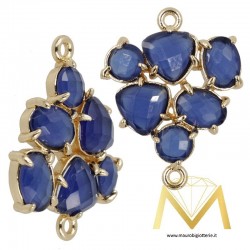 Triangle Pendant with Cat's Eye color Blue