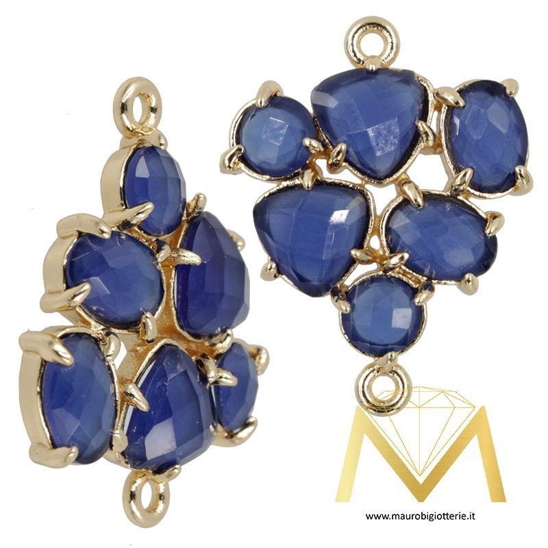 Triangle Pendant with Cat's Eye color Blue