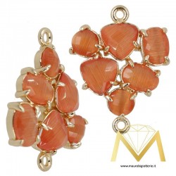 Triangle Pendant with Cat's Eye color Orange