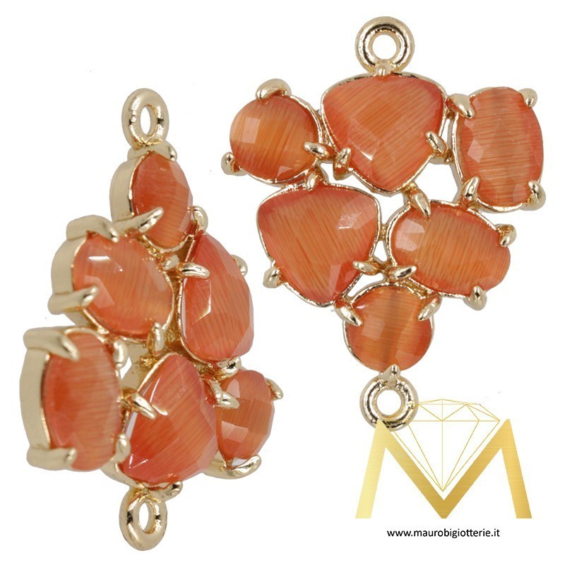 Triangle Pendant with Cat's Eye color Orange