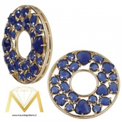 Round Pendant with Cat's Eye color Blue