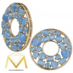 Round Pendant with Cat's Eye color Light Blue