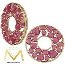 Round Pendant with Cat's Eye color Fuscia