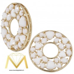 Round Pendant with Cat's Eye color White