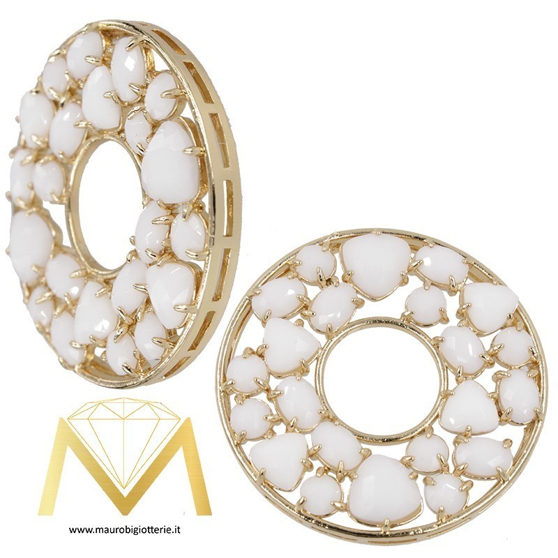 Round Pendant with Cat's Eye color White