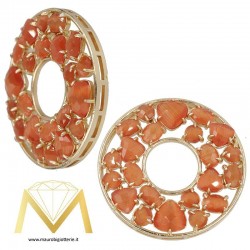 Round Pendant with Cat's Eye color Orange