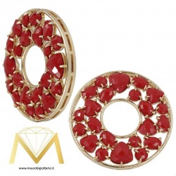 Round Pendant with Cat's Eye color Bordeux