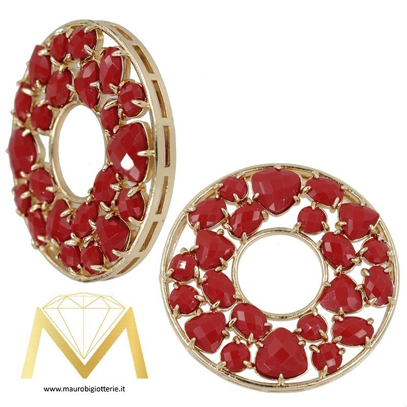 Round Pendant with Cat's Eye color Bordeux