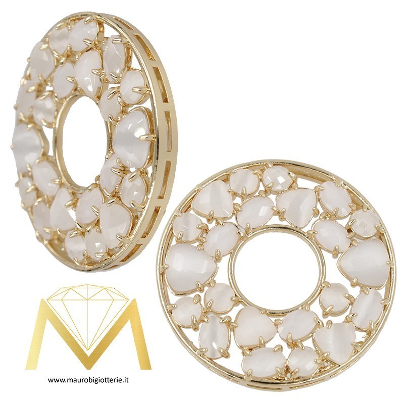 Round Pendant with Cat's Eye color Pearl