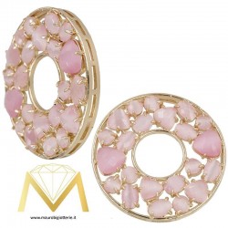 Round Pendant with Cat's Eye color Pink