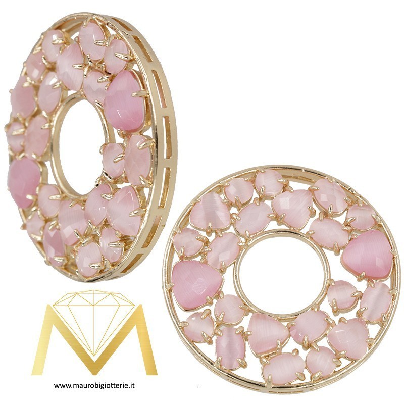 Round Pendant with Cat's Eye color Pink