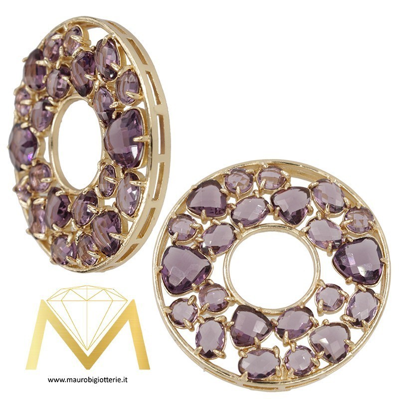 Round Pendant with Cat's Eye color Lilac