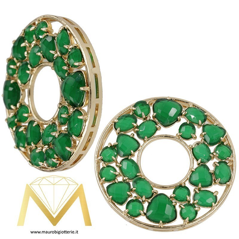 Round Pendant with Cat's Eye color Olive Green