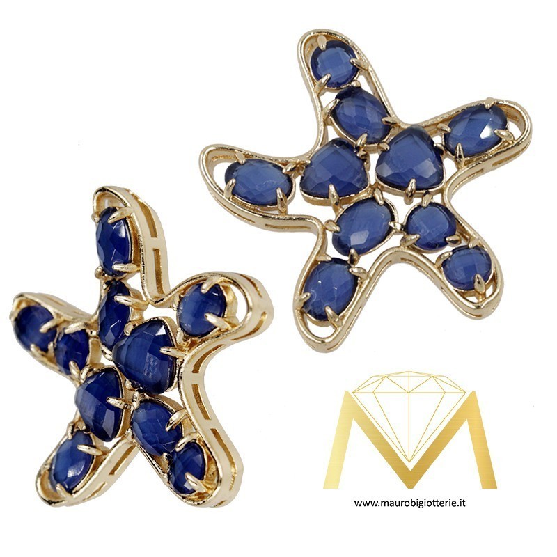 Star Pendant with Cat's Eye color Blue