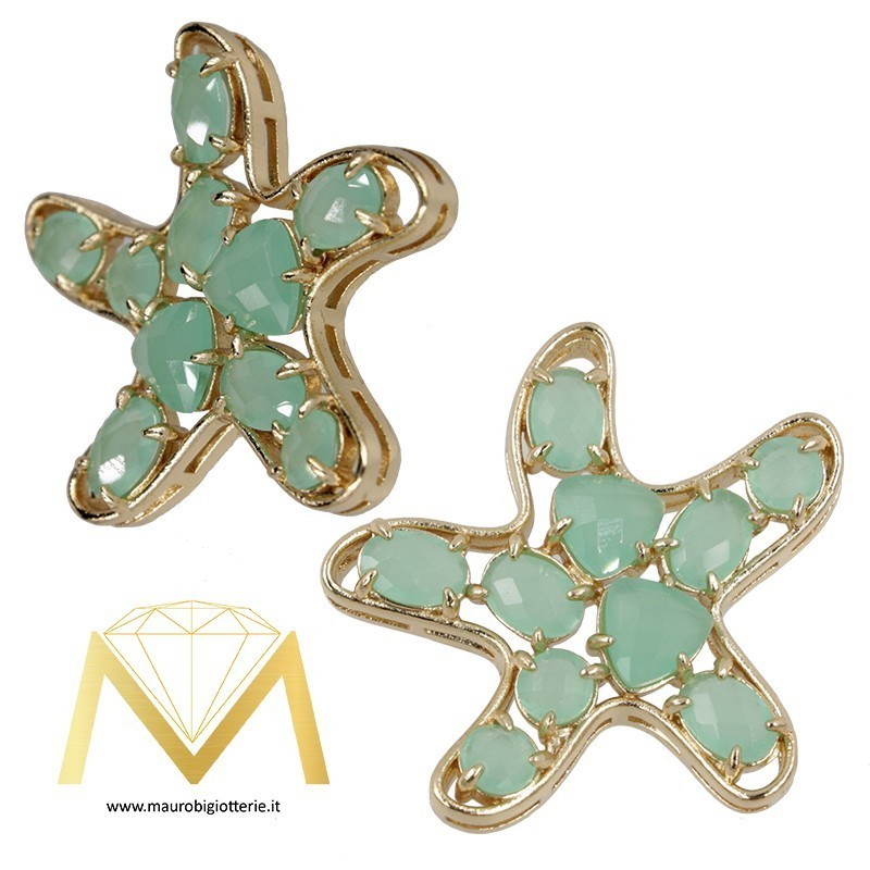 Star Pendant with Cat's Eye color Turquoise