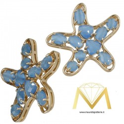 Star Pendant with Cat's Eye color Light Blue