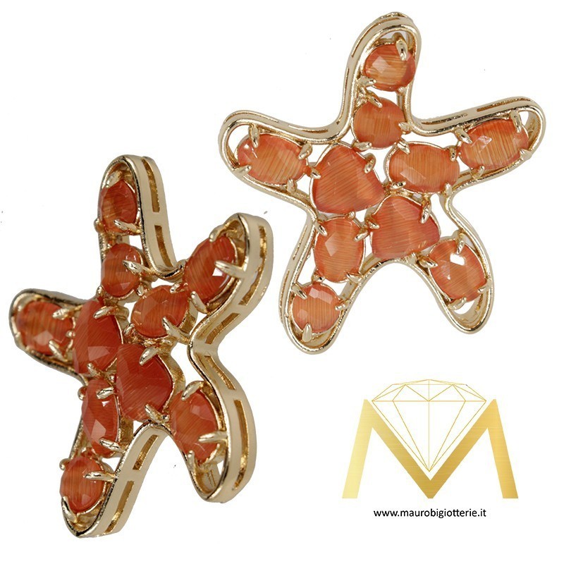 Star Pendant with Cat's Eye color Orange