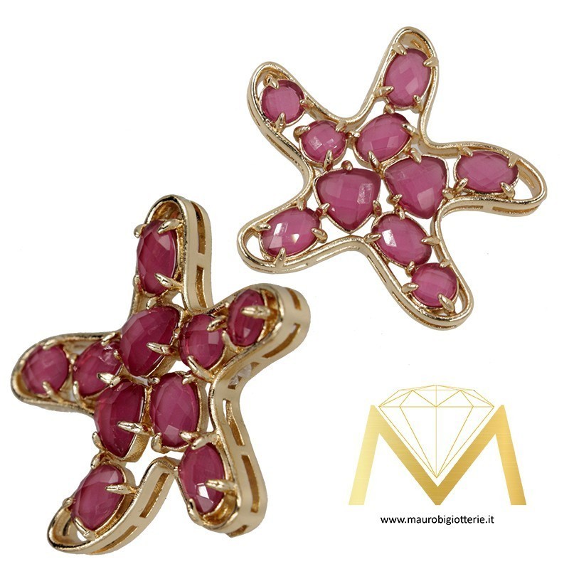 Star Pendant with Cat's Eye color Fuschia