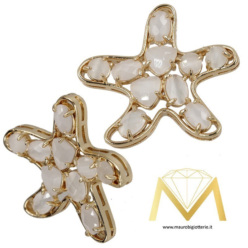 Star Pendant with Cat's Eye color White Pearl