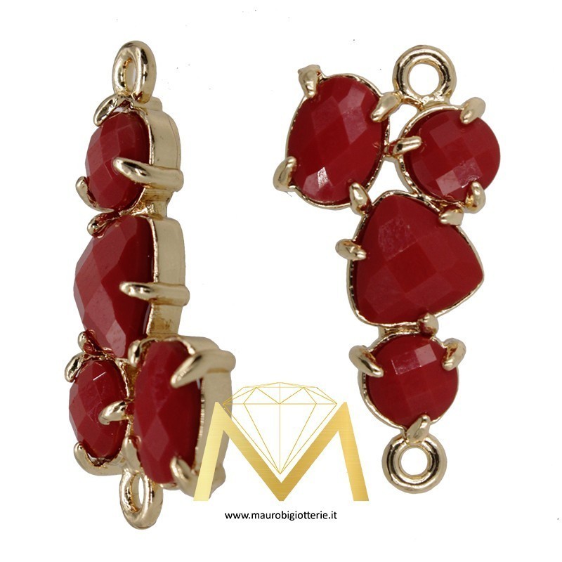 Asymmetrical Pendant with Cat's Eye color Bordeux