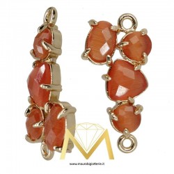 Asymmetrical Pendant with Cat's Eye color Orange