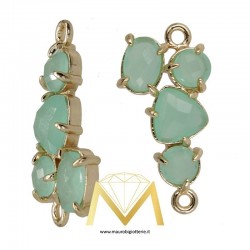 Asymmetrical Pendant with Cat's Eye color Turquoise