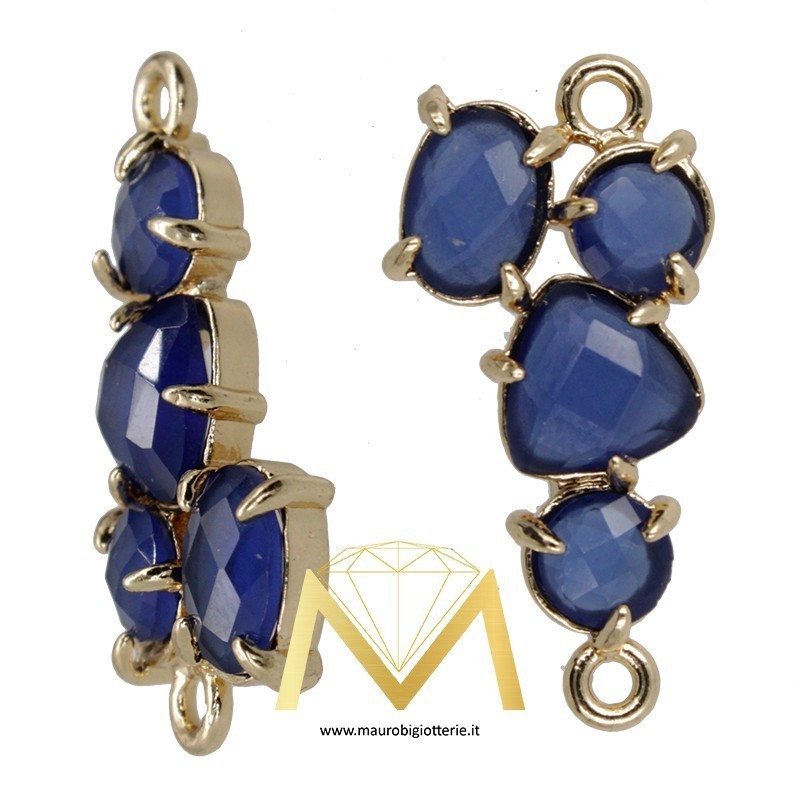 Asymmetrical Pendant with Cat's Eye color Blue